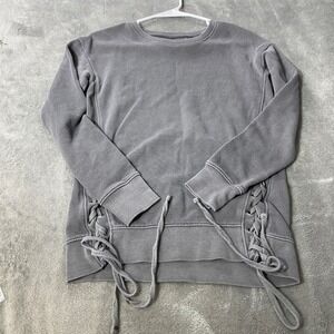 American Eagle Outfitters Grey Lace Up Side Sweatshirt Pullover XS